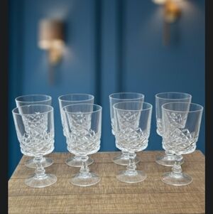 Crystsl Clear Goblet 8 Pc Set Cristal Darques Glasses